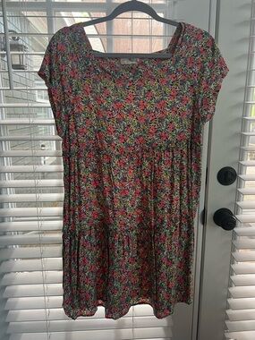 NATURAL LIFE Floral boho Short Sleeve Dress M